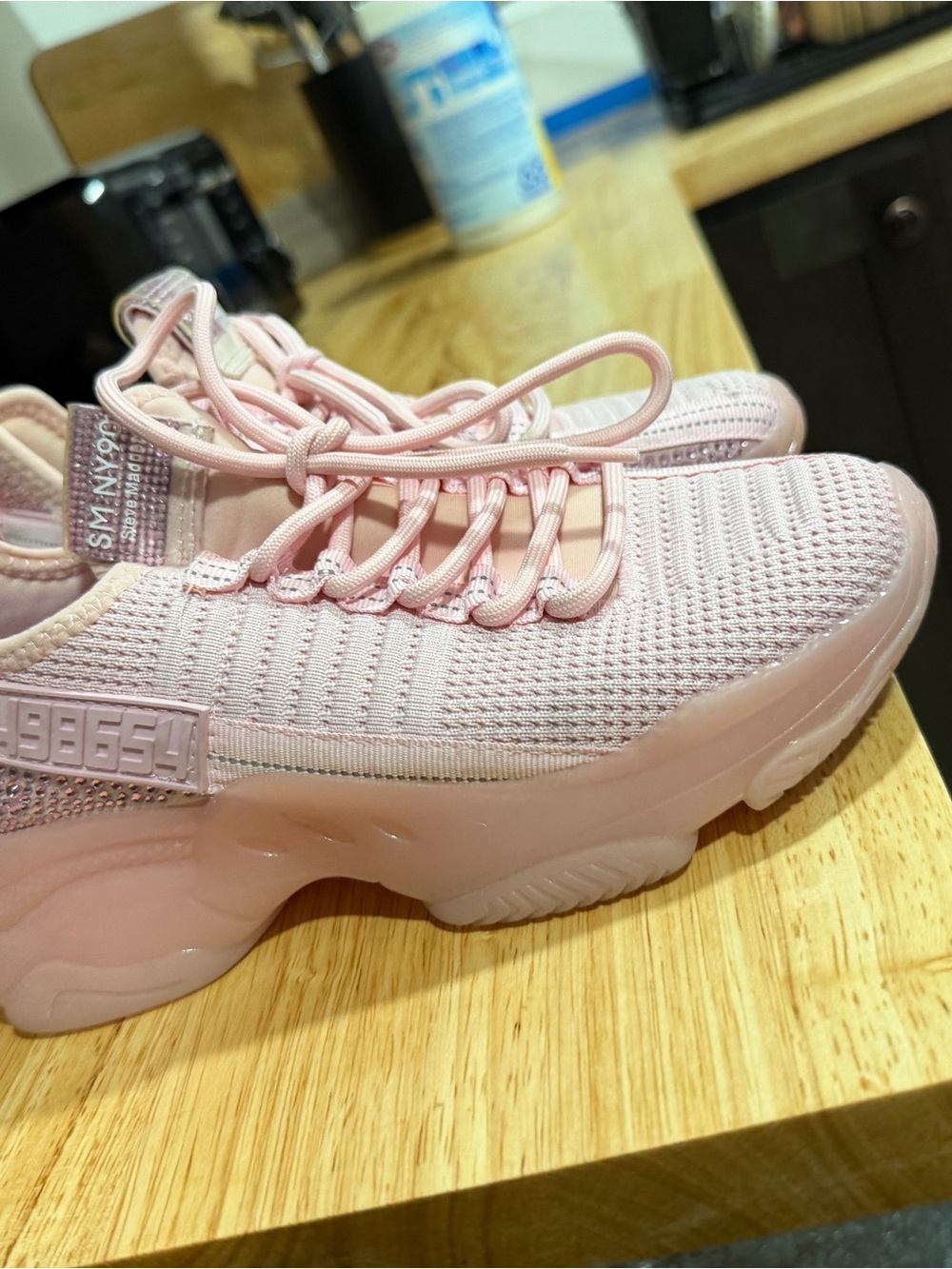 Steve Madden Pink Knit Platform Athletic Sneakers